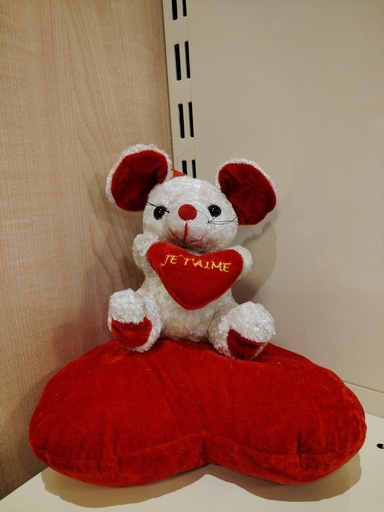 Peluche souris coeur (PEL27)